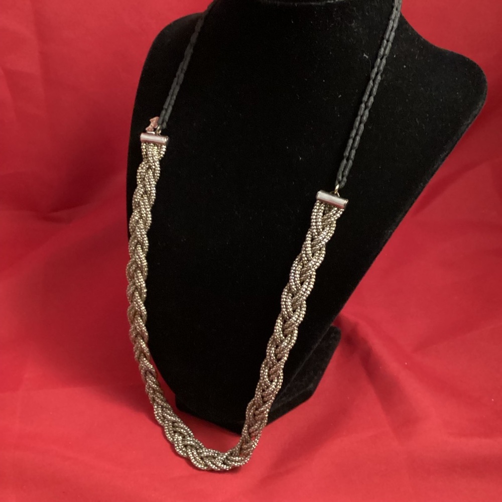 Agatha silver tone and black necklace